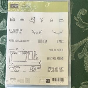 Stampin' Up! Tasty Trucks Stamp Set food truck ice cream tacos phrases & more